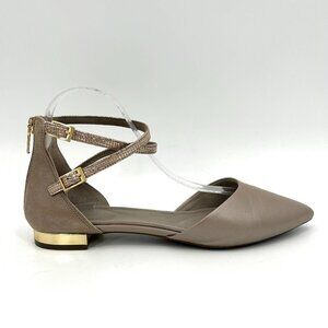 ROCKPORT Total Motion Adelyn Ankle Straps Metallic Gray Gold Pointed Toe Shoes 9